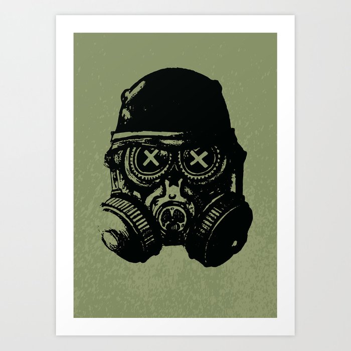 700x700 Gas Mask Skull Art Print - Gas Mask Skull Drawing