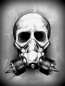 229x300 skull half mask and gas mask combined full stops on your face - Gas Mask Skull Drawing