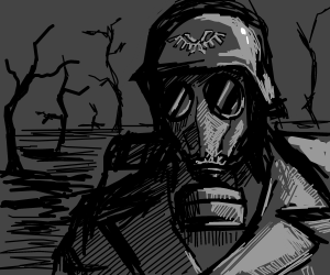 300x250 Gas Mask Soldier Drawing - Gas Mask Soldier Drawing