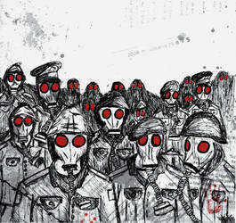 265x250 Gas Mask Soldiers - Gas Mask Soldier Drawing