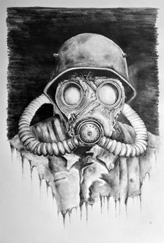 236x349 Gas Mask Drawing - Gas Mask Soldier Drawing