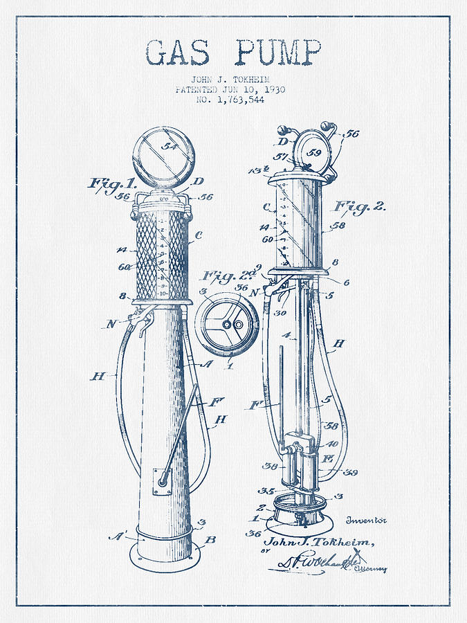 675x900 gas pump patent drawing - Gas Pump Drawing