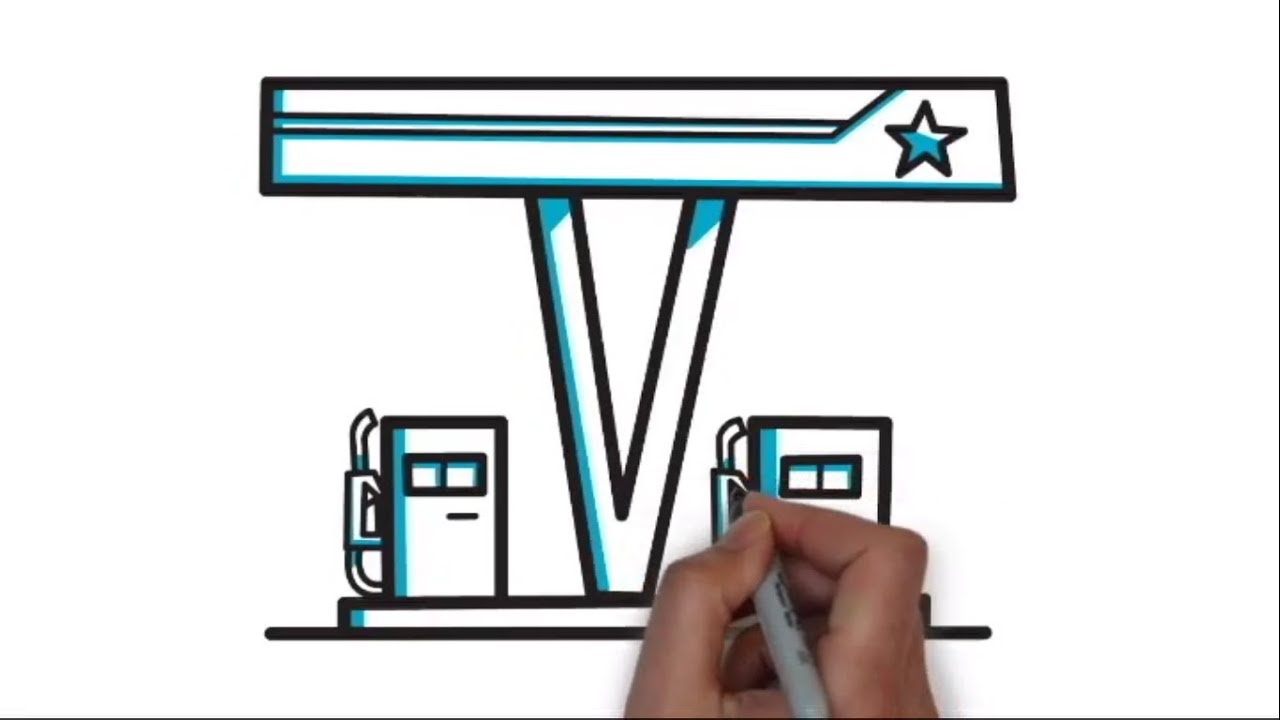 1280x720 how to draw a petrol pump step - Gas Pump Drawing
