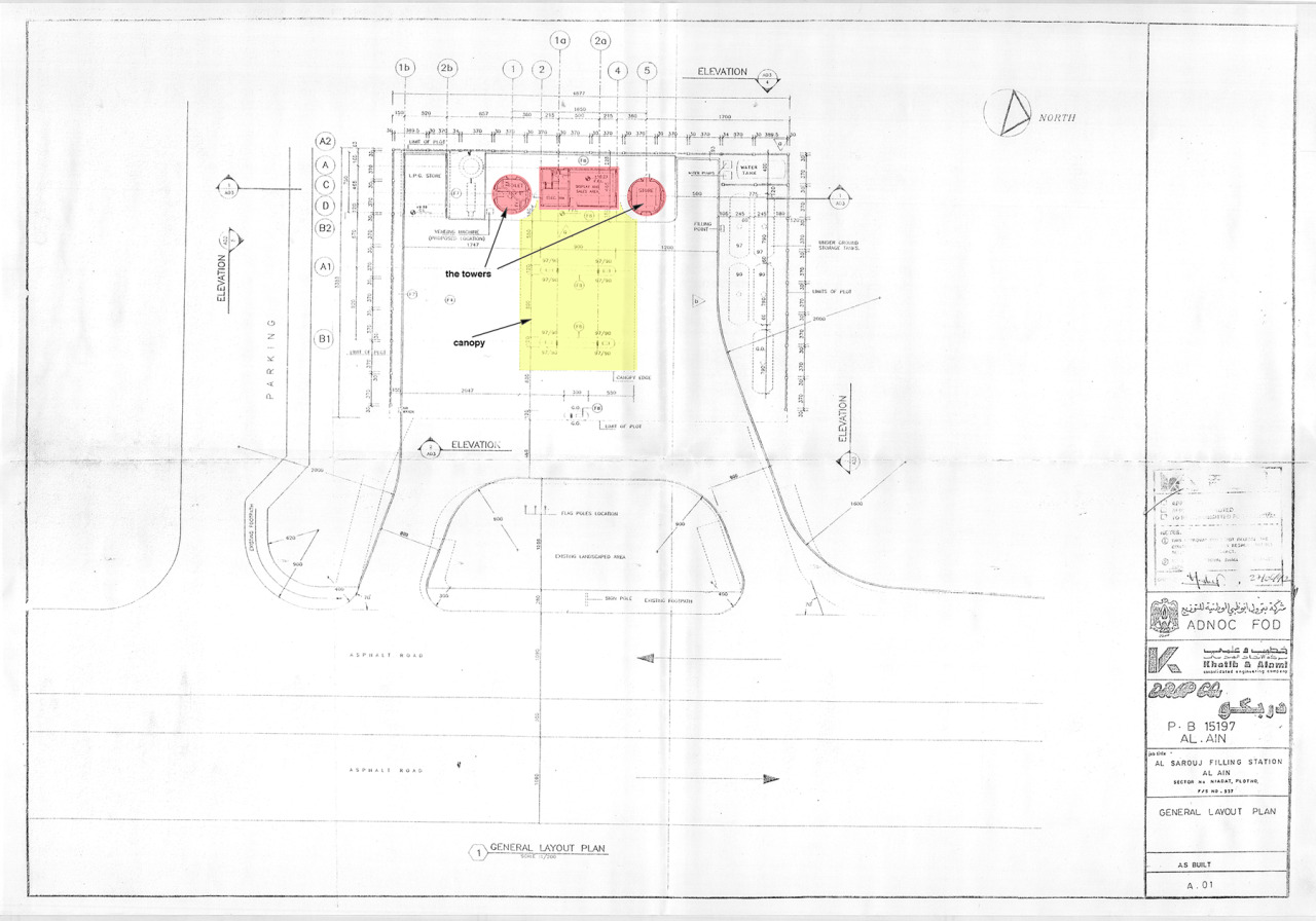1280x896 Uae Modern Archival Drawing Of The Gas Station - Gas Pump Drawing
