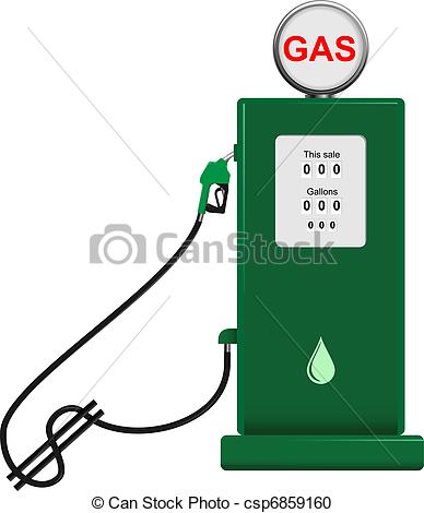 388x470 vector concept illustration of gas pump with hose shaped as dollar - Gas Pump Drawing