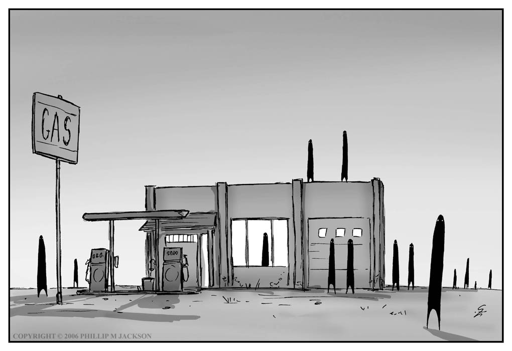 1020x700 Gas Station - Gas Station Drawing