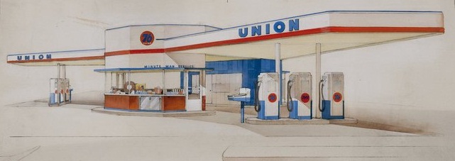 641x227 Gas Station Design A Tour Through The Collection Art Museum - Gas Station Drawing