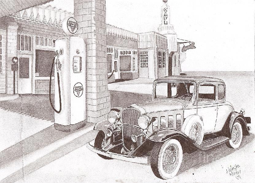 831x596 Gas Station Drawing - Gas Station Drawing