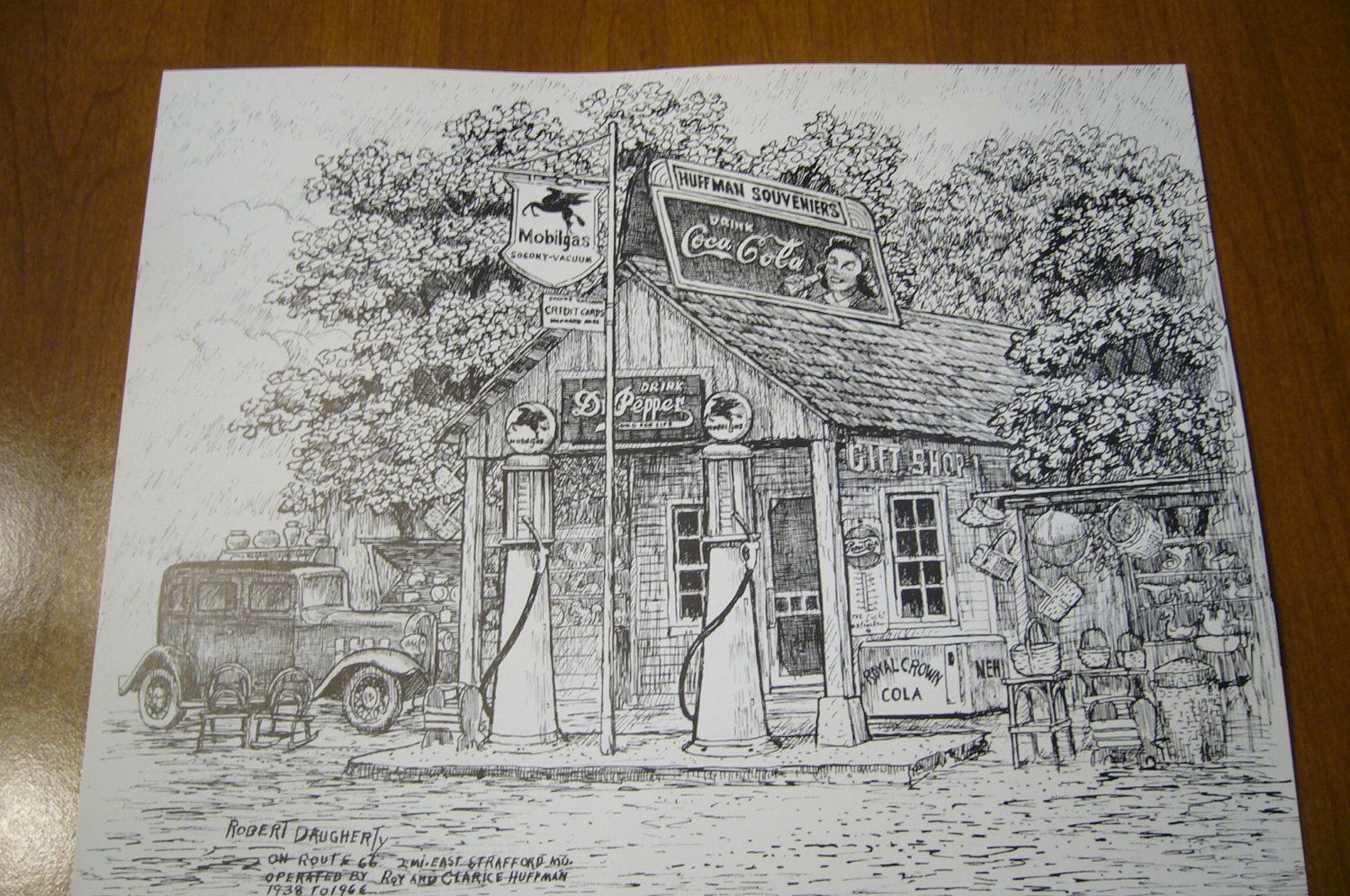 1500x996 coca cola route of old gas station on route - Gas Station Drawing