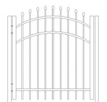 370x354 ohio fence company eads fence co bennington arched walk - Gate Drawing