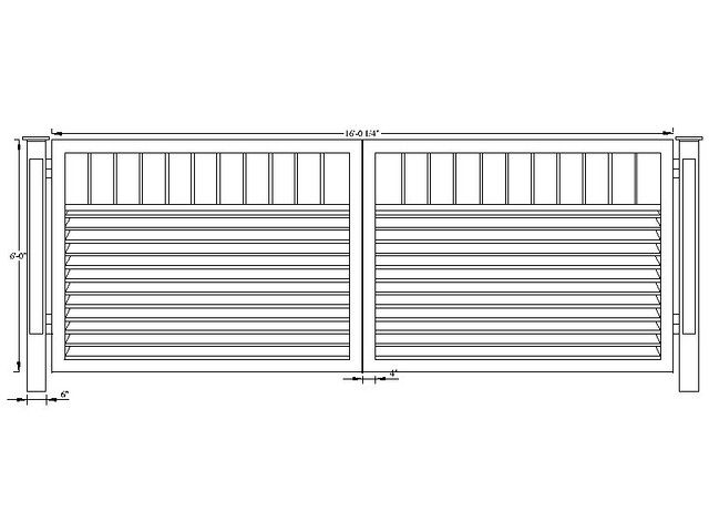 640x480 aluminum or steel driveway gate design - Gate Drawing
