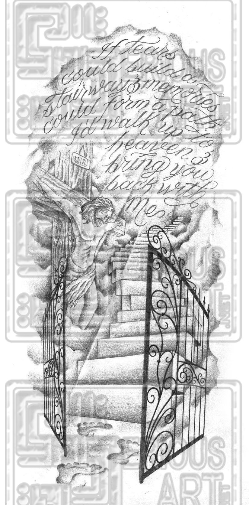 825x1670 Bgtstairway To Heavenltgt Ltbgttattoosltgt Original Ltbgtstairwaylt - Gates Of Heaven Drawing