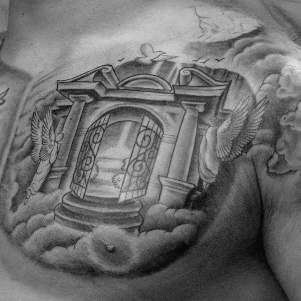600x600 Heaven Tattoos For Men - Gates Of Heaven Drawing