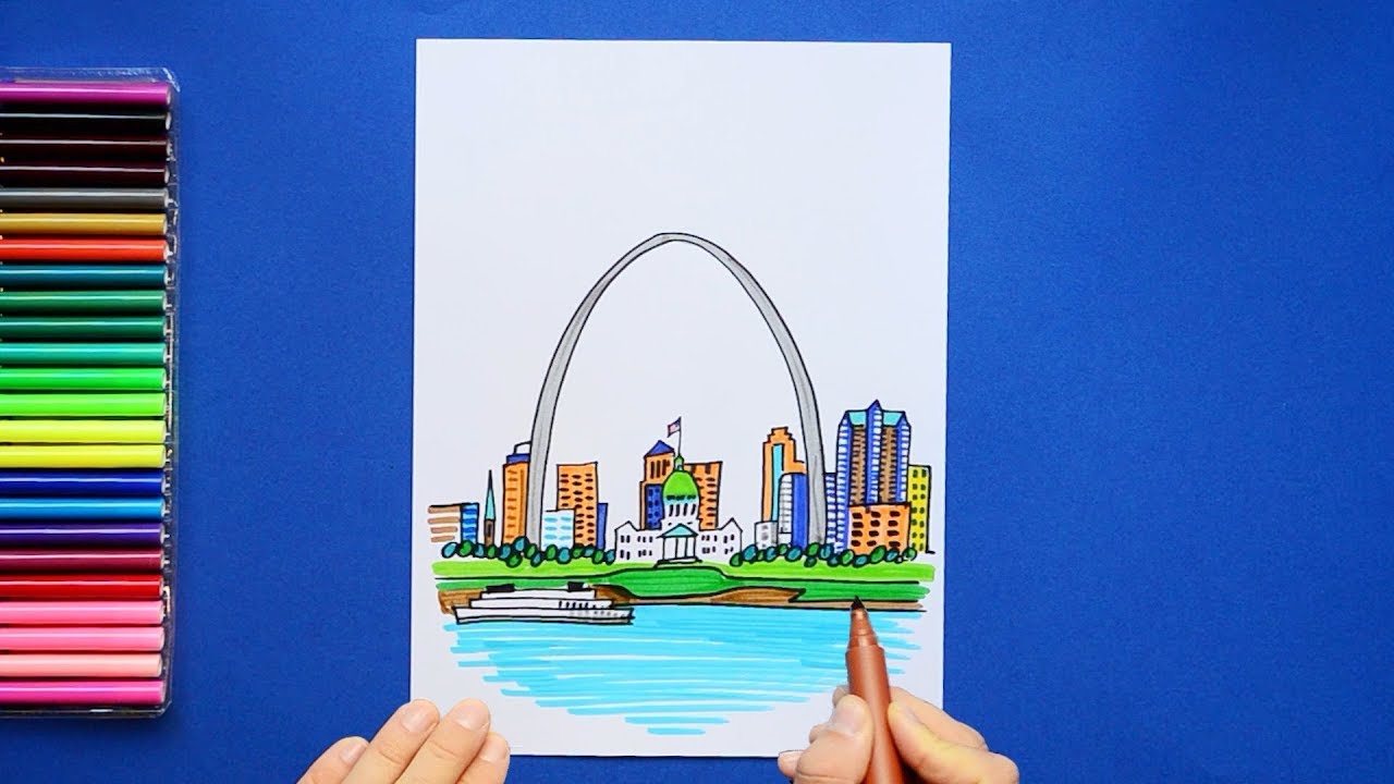 1280x720 how to draw the gateway arch, st louis, missouri - Gateway Arch Drawing