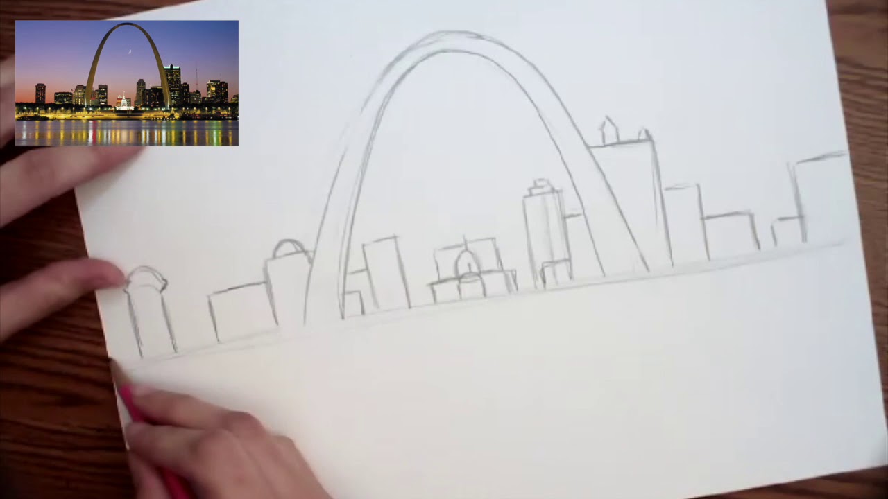 1280x720 how to draw the gateway arch part - Gateway Arch Drawing