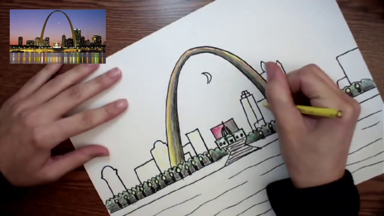 1280x720 how to draw the gateway arch part - Gateway Arch Drawing