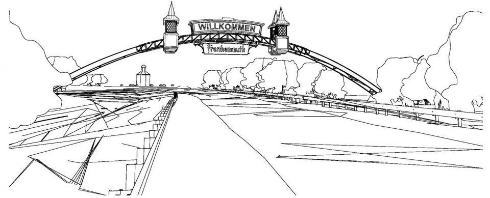 960x389 the palmer gateway arch of frankenmuth, michigan william - Gateway Arch Drawing
