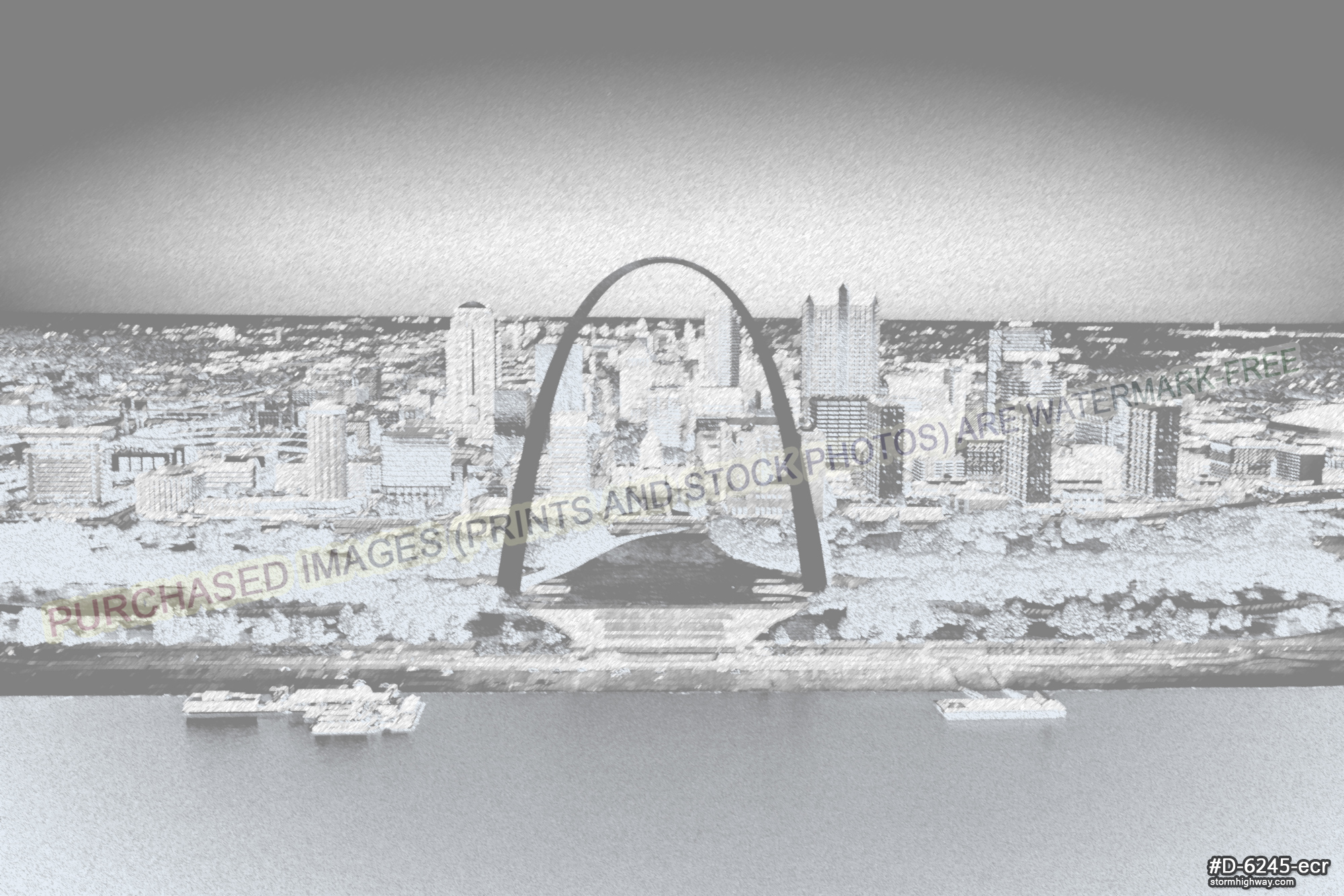 2000x1333 charcoal drawing version - Gateway Arch Drawing