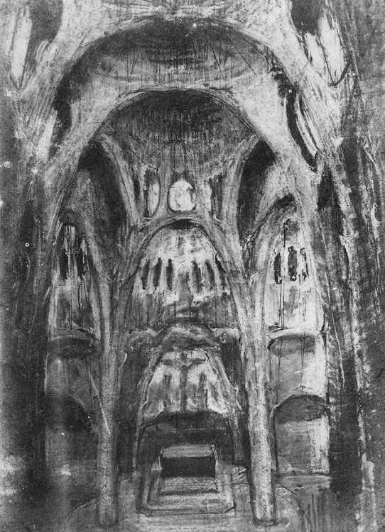 542x750 antoni gaudi colonia pictures of barcelona, sagrada familia - Gaudi Drawings