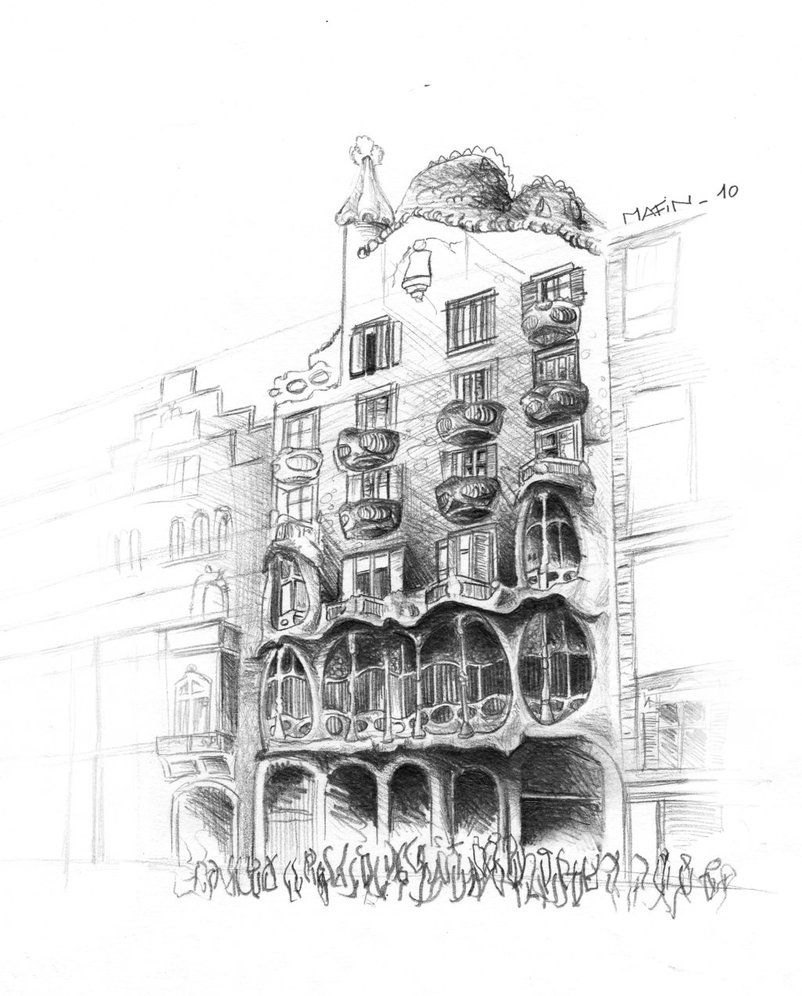 802x996 gaudi sketch - Gaudi Drawings
