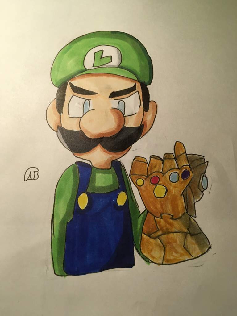 768x1024 luigi with an infinity gauntlet drawing smash amino - Gauntlet Drawing