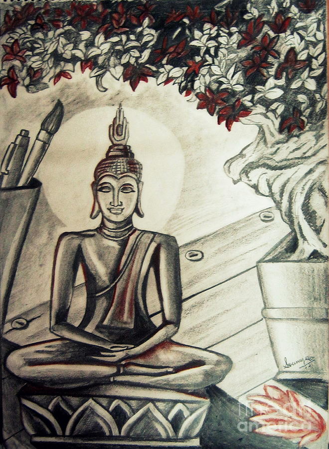 660x900 gautama buddha drawing - Gautam Buddha Drawing