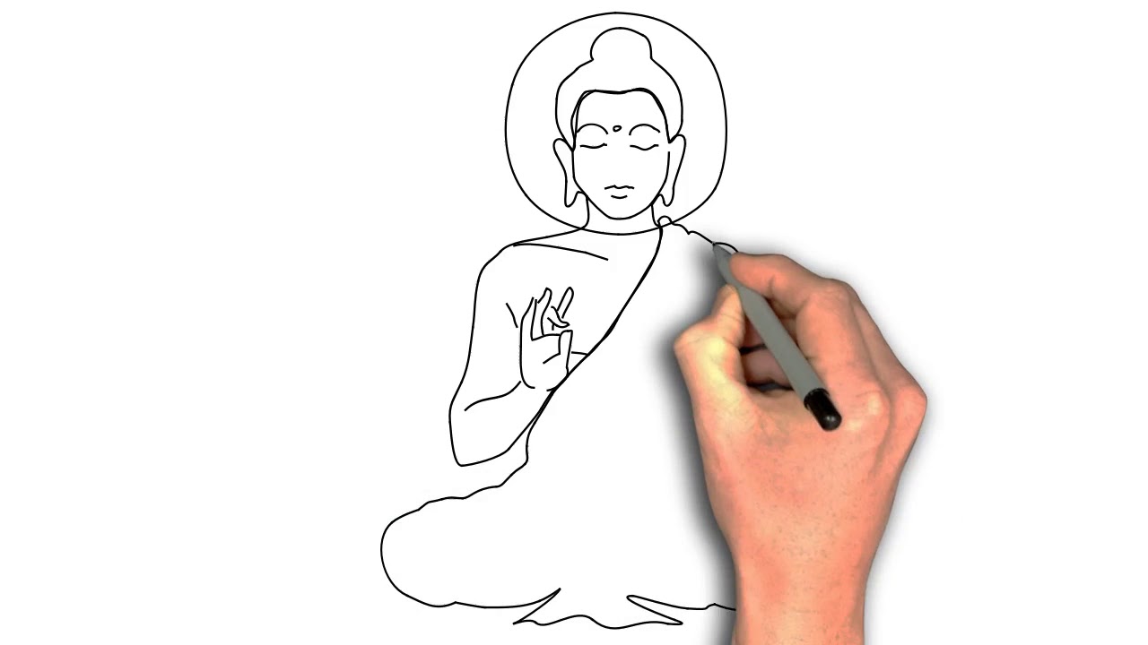 1280x720 how to draw gautama buddha arts for kids - Gautam Buddha Drawing