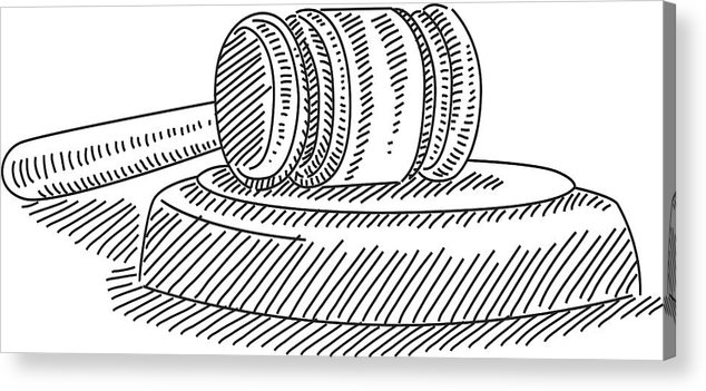 634x351 judge gavel drawing acrylic print - Gavel Drawing