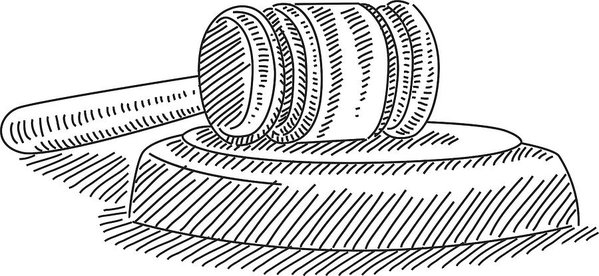 599x276 judge gavel drawing art print - Gavel Drawing