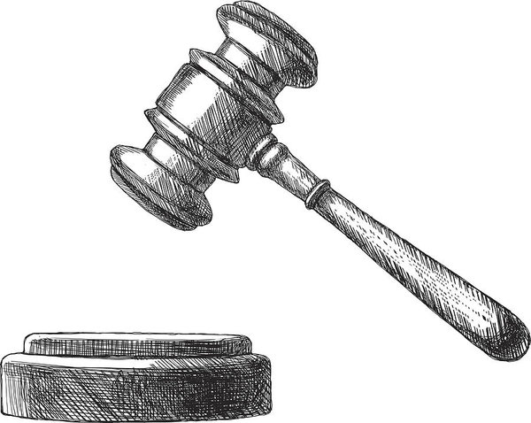 600x478 sketch gavel art print - Gavel Drawing