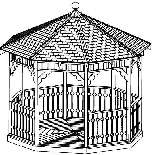 539x547 Complete Set Cheap Gazebo Plans Step - Gazebo Drawing