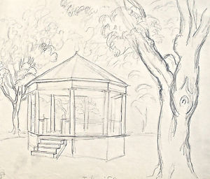 300x256 Dorothy Eaton Drawing - Gazebo Drawing