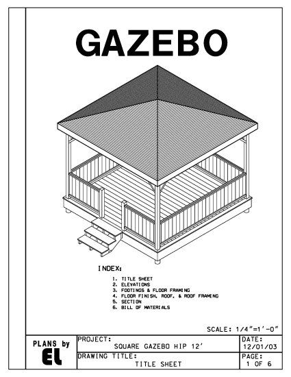 425x550 This Is A Working Set Of Drawings To Build A Sided Hip Roof - Gazebo Drawing