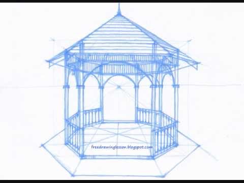 480x360 How To Draw A Gazebo - Gazebo Drawing