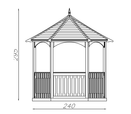 460x400 Brompton - Gazebo Drawing
