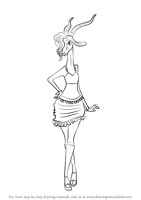 596x842 learn how to draw gazelle from zootopia - Gazelle Drawing