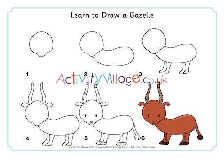 460x325 learn to draw a gazelle - Gazelle Drawing