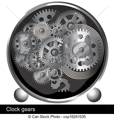450x470 clock gears illustration of a silver gears inside of an old clock - Gear Clock Drawing