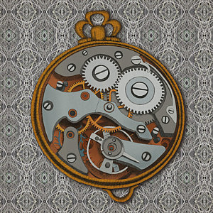 300x300 clocks drawings fine art america - Gear Clock Drawing