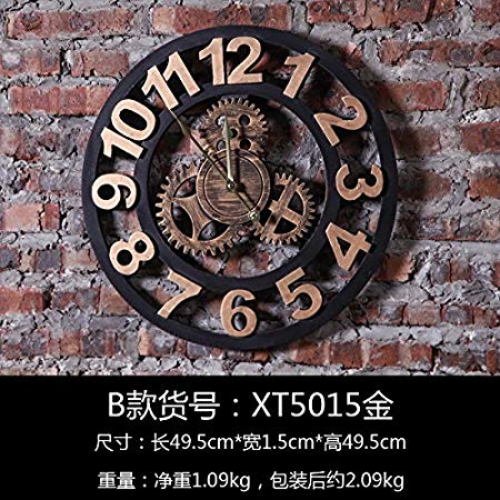 450x450 jedfild creative retro industrial wind gear wooden wall clock - Gear Clock Drawing