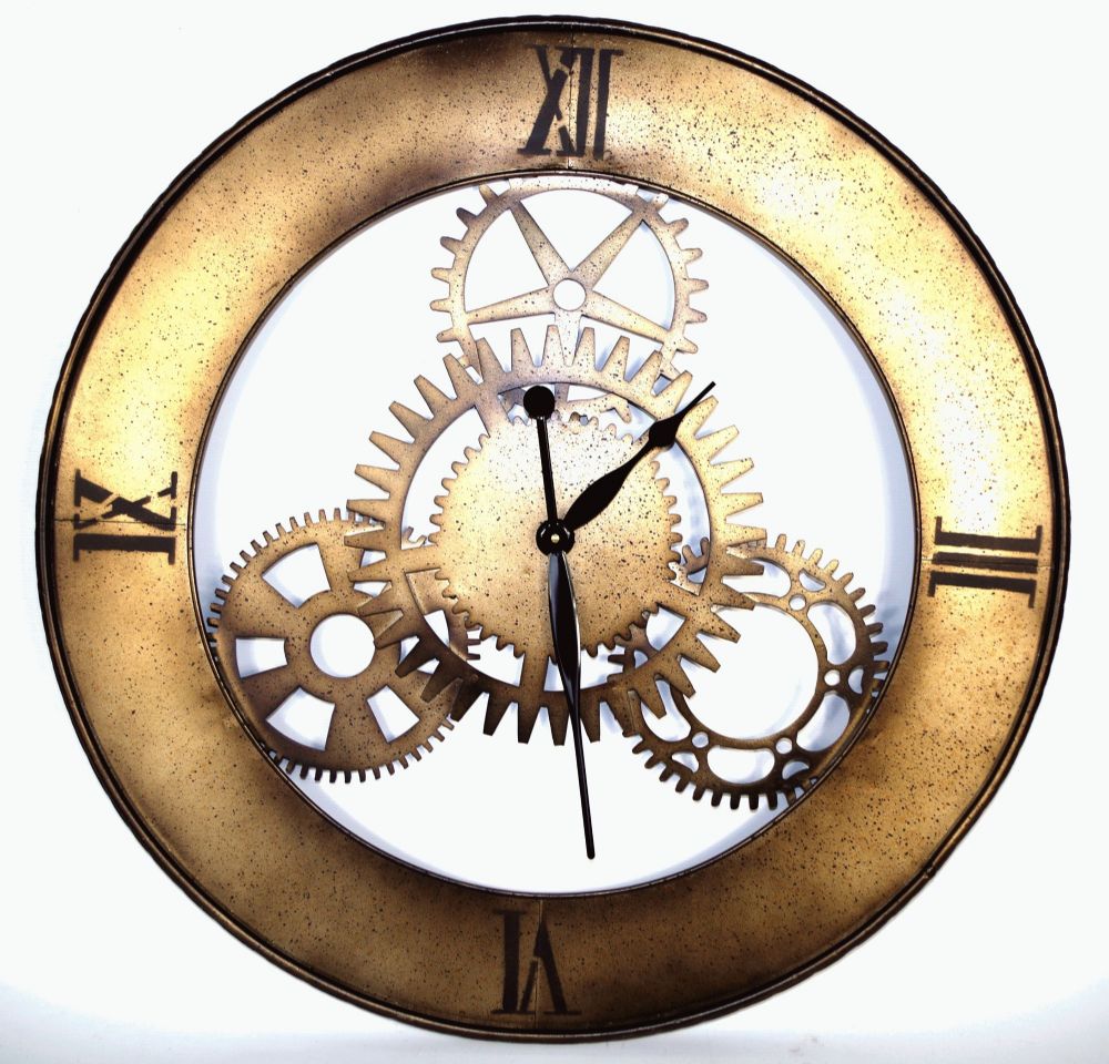 1000x960 steampunk digital clock vintage wall large moving gear decor - Gear Clock Drawing