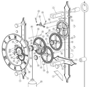 300x287 the tool crib free wooden gear clock plans for you eccentric - Gear Clock Drawing