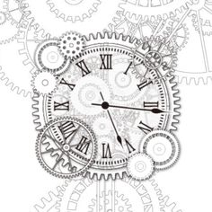 236x236 best clock drawings images in tattoo clock, clockwork - Gear Clock Drawing