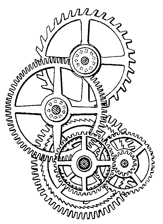 560x768 clock drawing gear for free download - Gear Clock Drawing