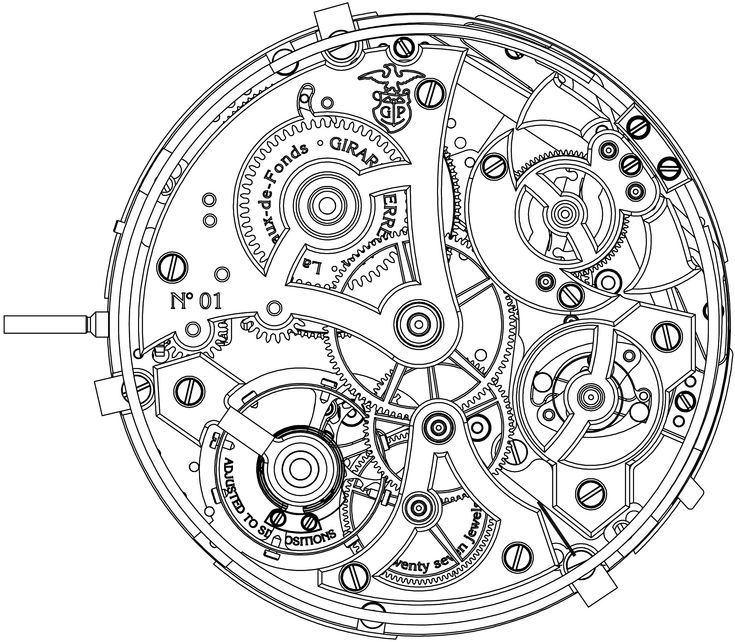 735x642 clock lineart gear drawing for free download - Gear Drawing