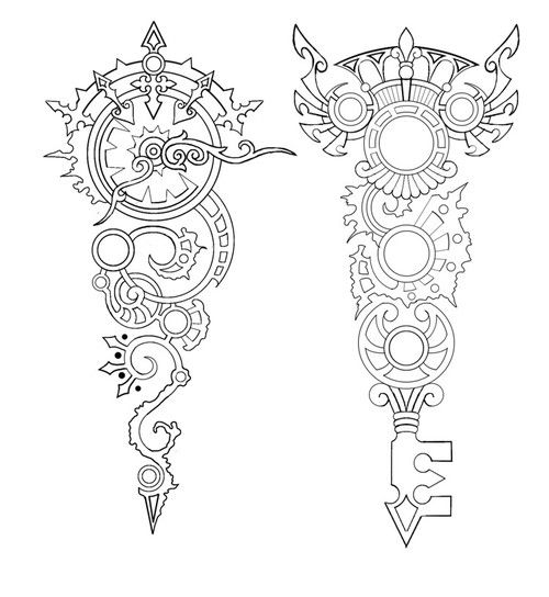 500x544 Clock Gears Drawing Steampunk Gear Drawing Drawing, Gears, Key - Gear Drawing