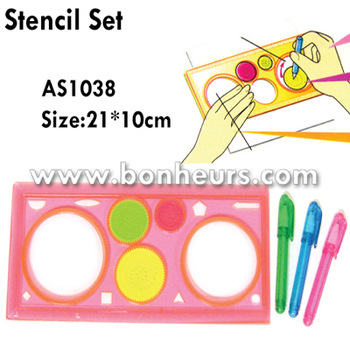350x350 New Novelty Toy Plastic Drawing Gear Round Stencil Ruler Set - Gear Drawing Toy