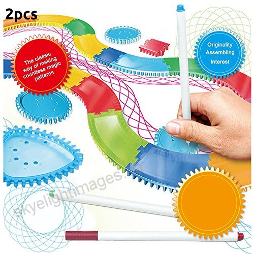 500x500 ronshin exquisite kids railway drawing gear ruler set magic toy - Gear Drawing Toy
