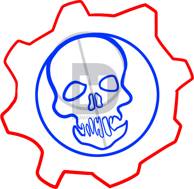 667x649 how to draw gears of war, gears of war, step - Gears Of War Drawings