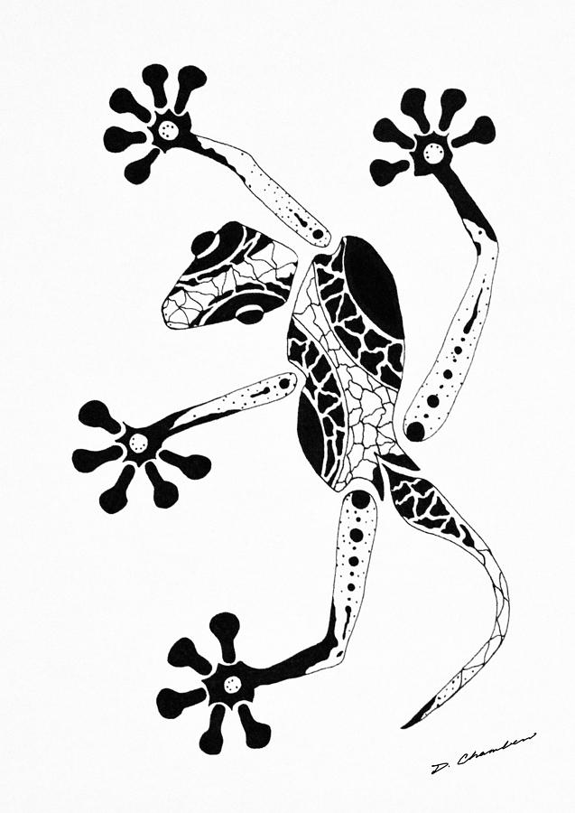 637x900 Patterned Gecko Drawing - Gecko Drawing